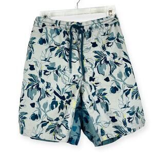 DOCKERS Mens 2-Tone Drawstring Alpha Khaki Shorts Pocket Leaf Print XL Casual